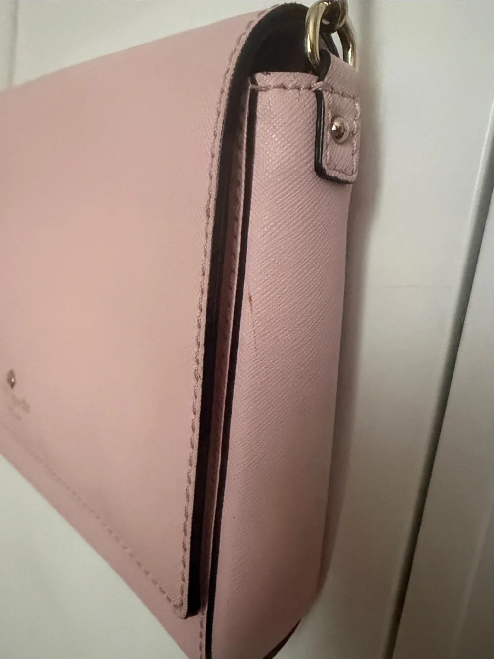 kate spade blush pink leather chain-strap crossbody bag